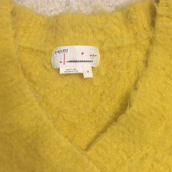 Anthropologie Simone V Neck Yellow Sweater - Picture 10 of 12